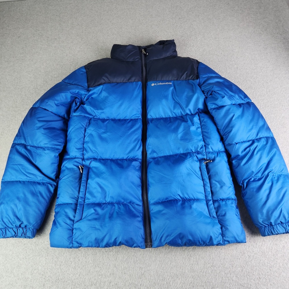 Columbia Puffect II Puffer‎ Jacket Kids Large Navy Blue Quilted Ripstop Full Zip